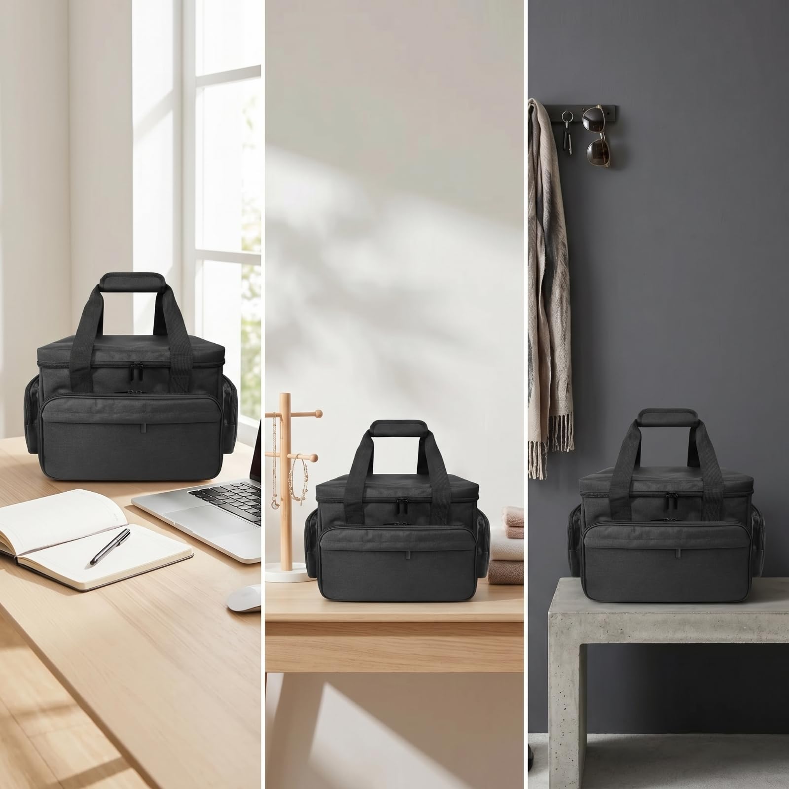 Neceser Viaje con Compartimentos Portátil Bolsa Aseo con Asa Práctico Neceser Viaje para Viajeros, Maquilladores, Viajes