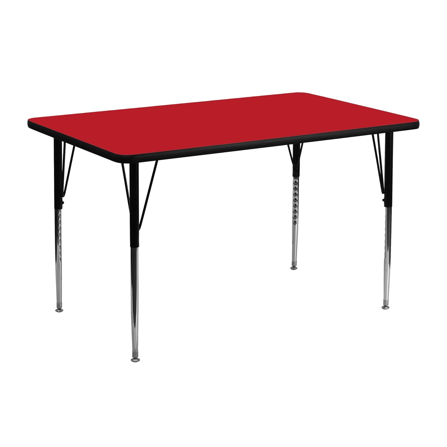 EMMA + OLIVER 24x48 Red HP Laminate Adjustable Activity Table