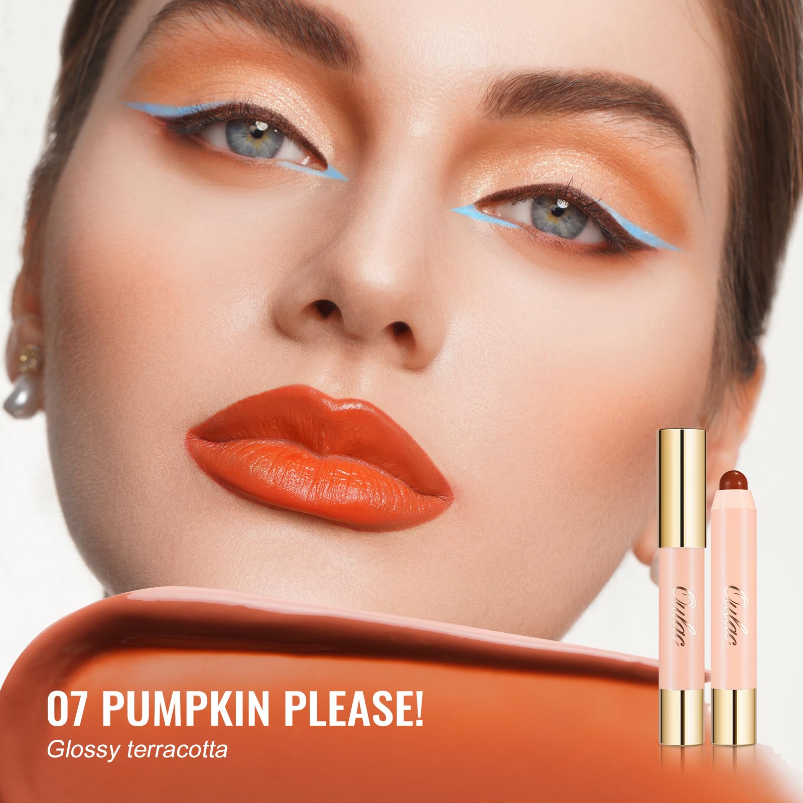 Oulac Reddish Brown Lipstick, Lipstain and Blush Duo, Tinted Lip Balm, Moisturising and Nourishing, Glossy Finish, Vegan - Image 3