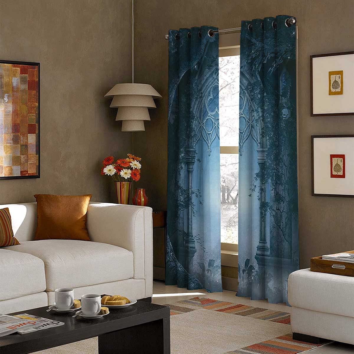 Cenefas De Cortinas De Cocina Para Ventanas, Color Azul Aguaarina Y