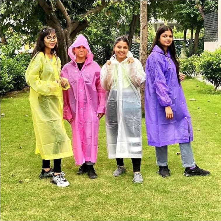 Image of Akshana pack of 2 random colour Unisex Waterproof Raincoat Set for Men & Women | High Quality PVC Rain Suit with Jacket & Pants | Perfect for Cycling, Trekking, Camping & Rainy Season Use