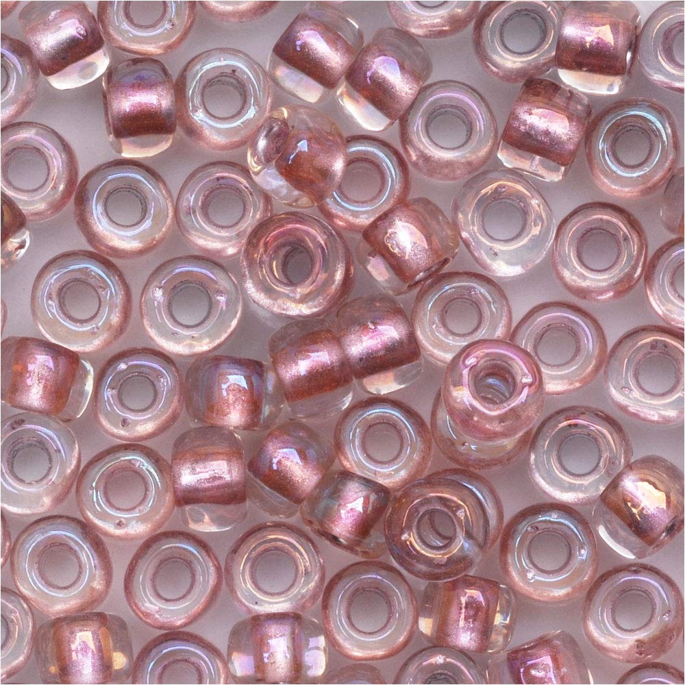 Toho Seed Beads, Crystal/Rose Gold Lined