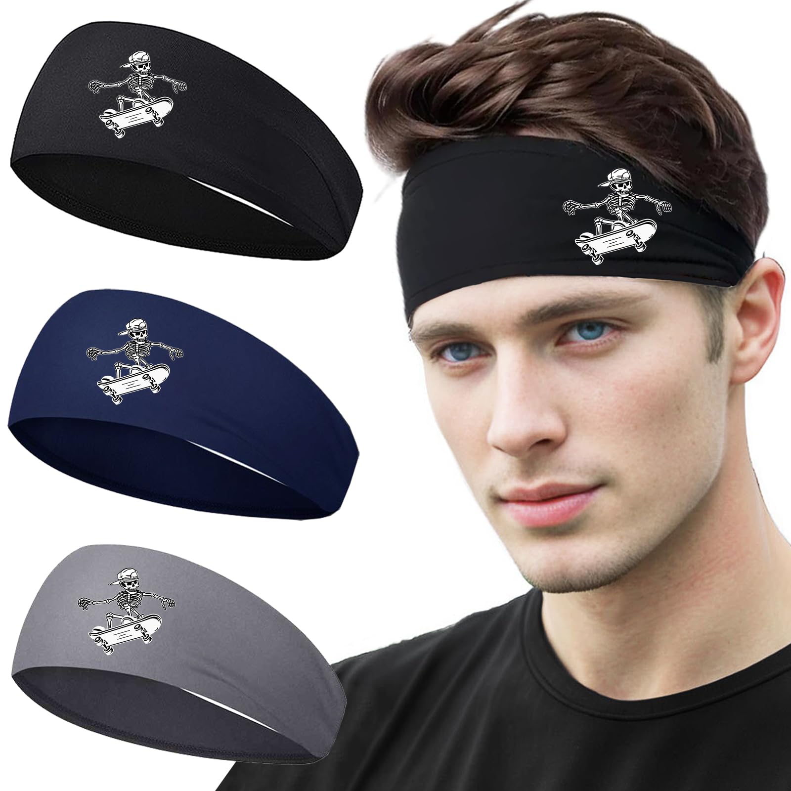 Headbands for Men Women 3pcs Sweat Bands Headbands Men Sweatbands Women