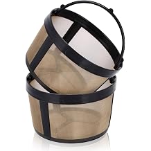 HESSION Permanent Coffee Filter 8-12 Cup Basket Fits Mr Coffee Filter Basket Gold Coffee Filter Basket 2 Pack