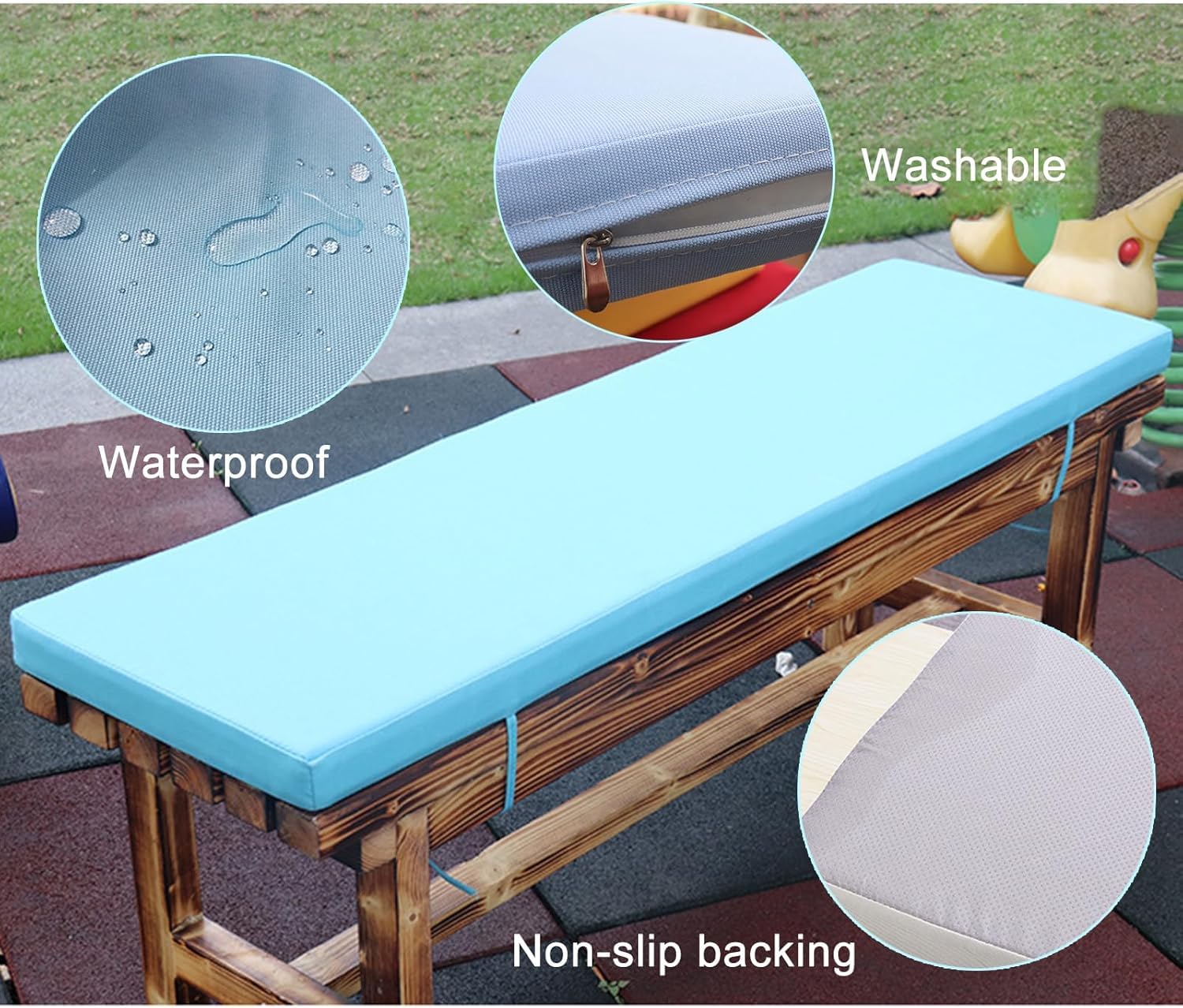 Custom Outdoor Sitzkissen, Ersatzpolster für Bänke und Gartenmöbel, 3 cm dick für den Innen- und Außenbereich, ideal für Terrasse, Fensterbank und Schaukelsitze