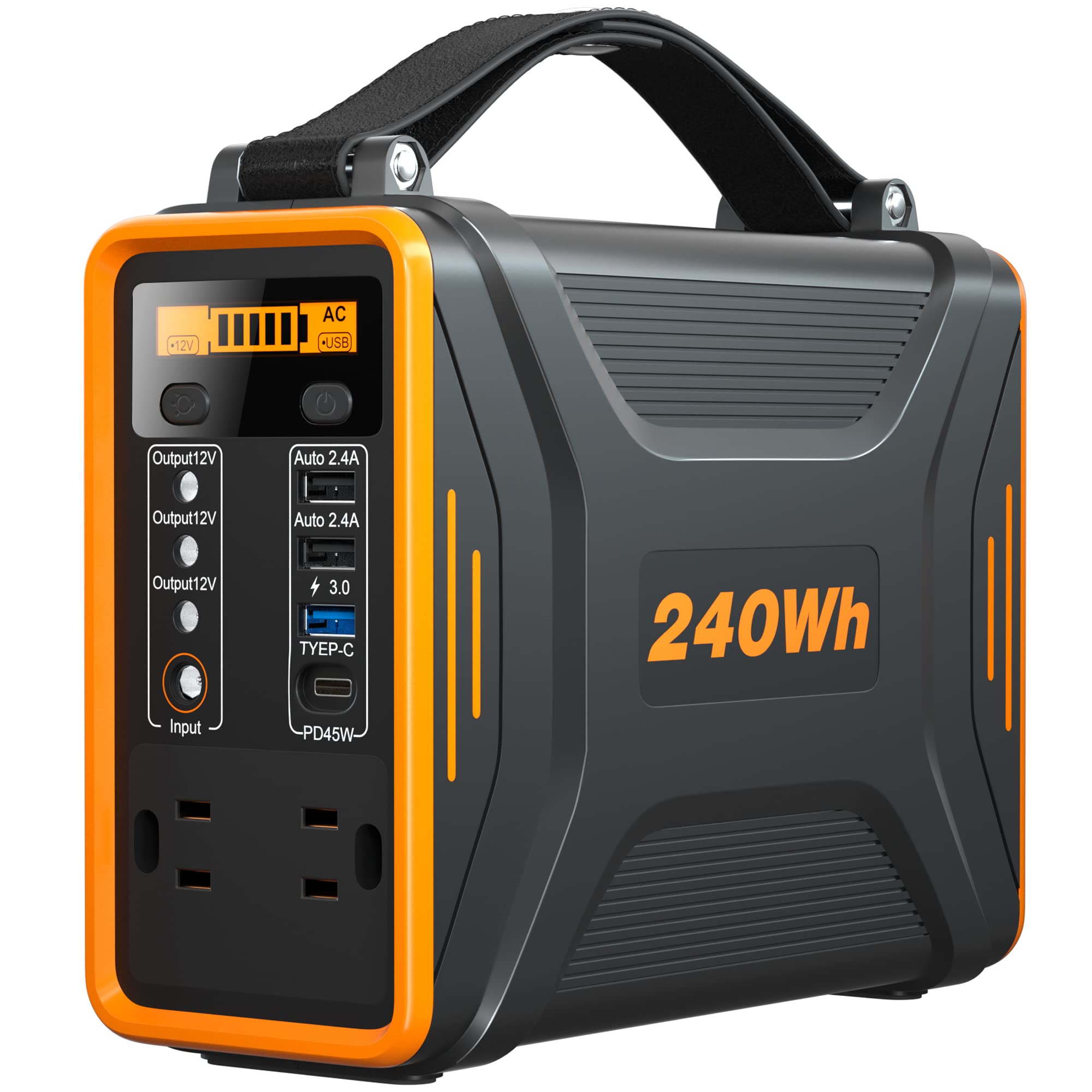 Buy 240Wh Portable Power Station with AC Outlets, 400W Peak(Rated 200W