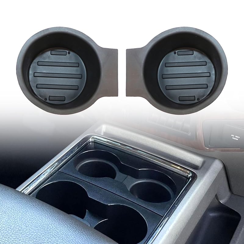 Kit com 2 inserções pretas para porta-copos do console central Ford Super Duty CC3Z-2813562-AA