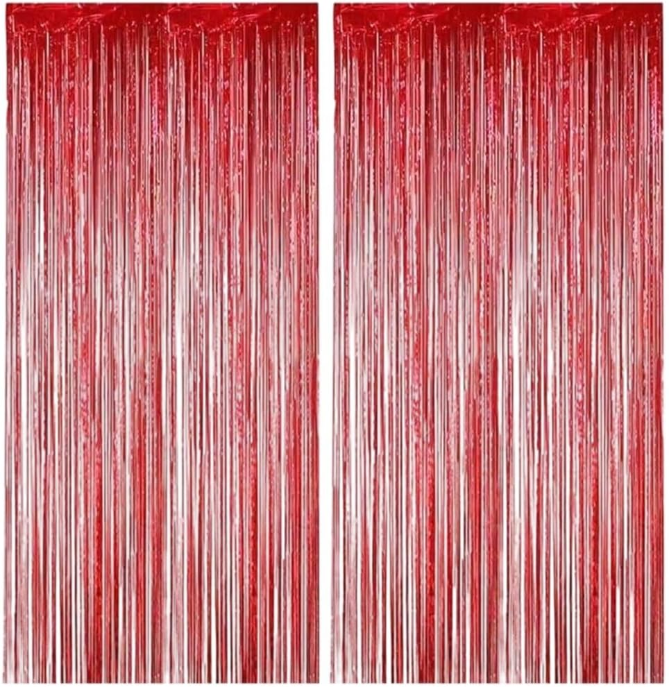Metallic Tinsel Curtain Backdrop Foil Fringe Curtain Sparkling Streamers Christmas Party Background for Event