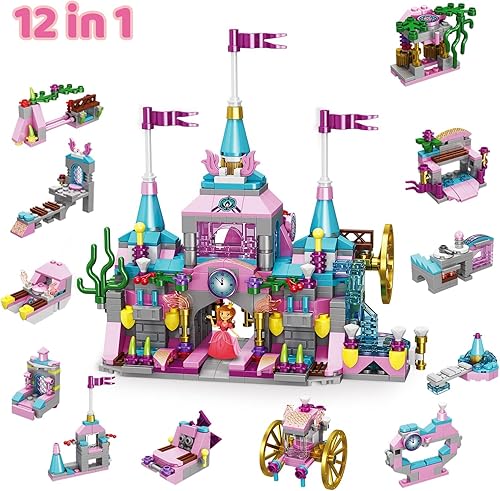 Miniatura 3 de JOYIN Calendario de Adviento de Navidad 2023, calendarios de cuenta regresiva de 24 días con niñas, castillo de princesa y camión de helado, bloques