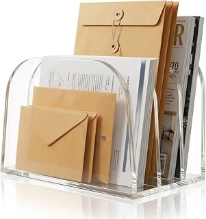 Acrylic File Folder Organizer, Clear Desk File Organizer, German-Standar...