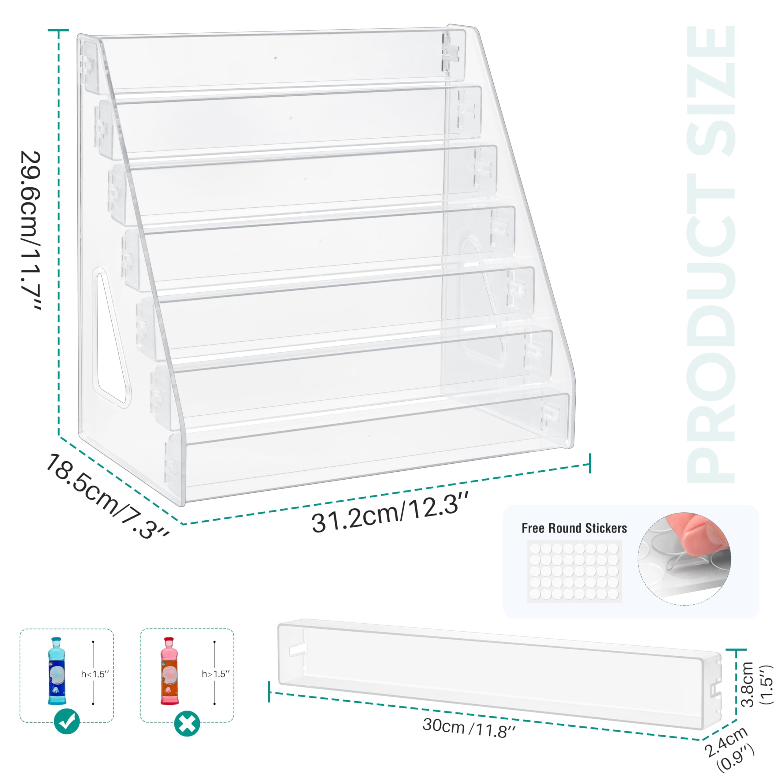 Mini présentoir de marque en acrylique pour mini marques de jouets de collection de 7 couches (mini marques non incluses)