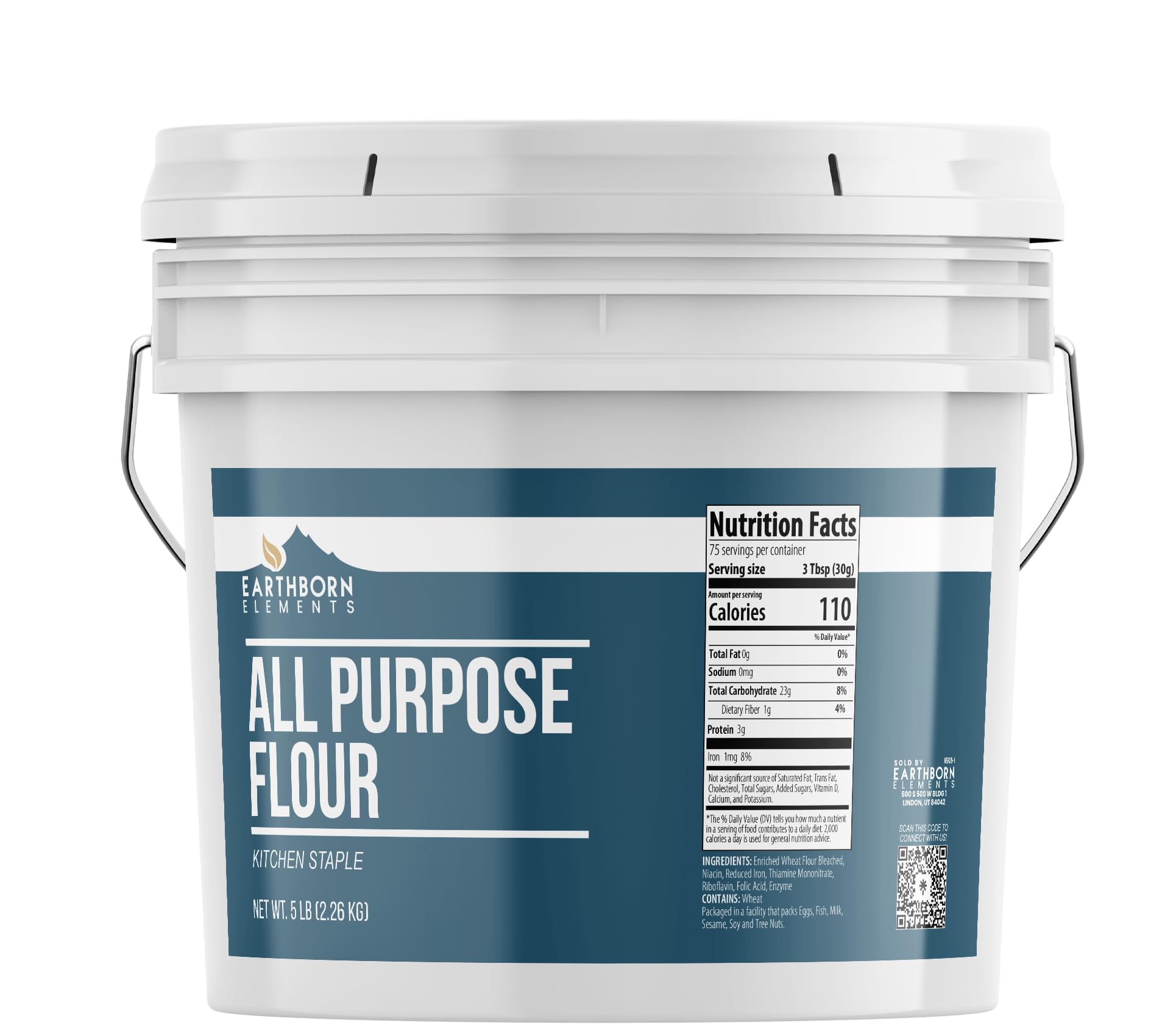 Earthborn Elements All Purpose Flour, Kitchen Staple, Food Storage (80 Ounce)