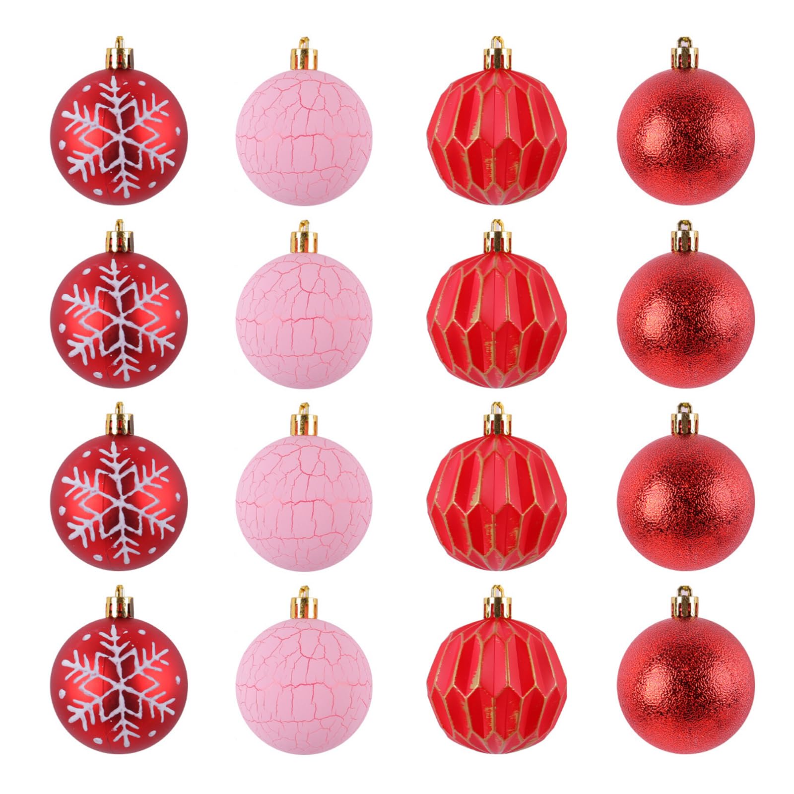 TFAOYS 16Pcs Painted Christmas Baubles Ornament Set Bright Christmas Sphere Decorations for Tree Window Wall Hangings Ornament Sphere