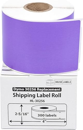 HOUSELABELS DYMO 30256 - Etiquetas de envío compatibles con impresoras Rollo, DYMO LW, 2 rollos300 etiquetas por rollo (2-516 x 4 pulgadas)
