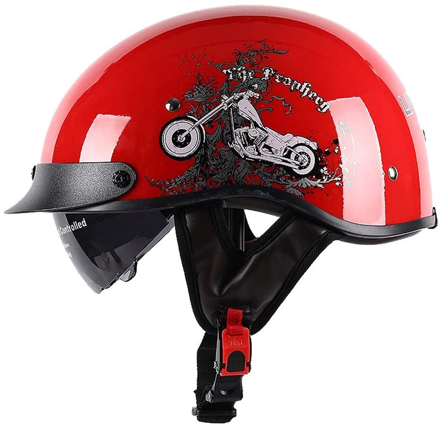Retro Casque Moto Bols Casque Bol, Classic Casque Moto Jet Vintage, ECE Homologué en pour Scooter Chopper - Casque De Moto Homme Et Femme pour Toutes Les Saisons Street Scooter A,55-62CM