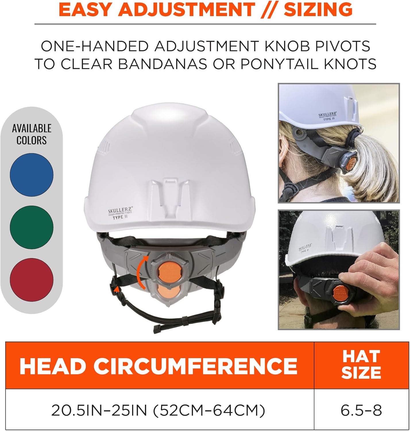 Ergodyne Skullerz 8977LED Type 2 Vented Safety Helmet with LED Light, Class C, Type III Hard Hat