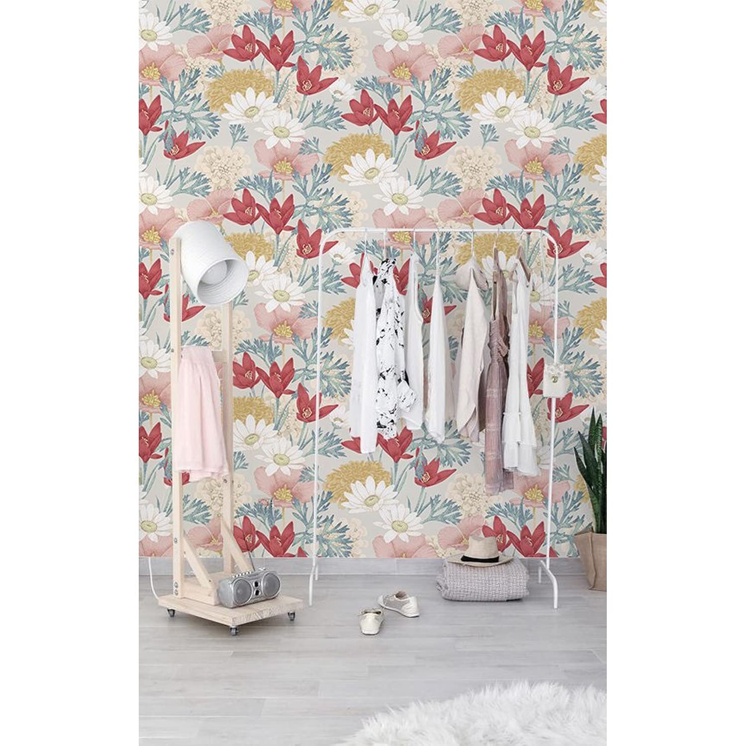 Magic-Stick Stickers Muraux Grand Panoramique 360x250 cm Papier Peint Fleurs Pastel