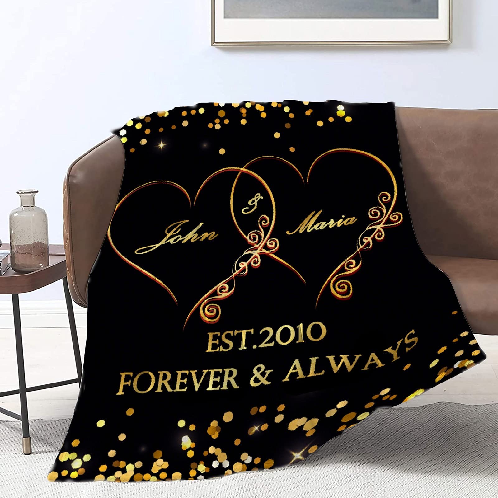 Custom Blanket with Texts Wedding Gifts Personalized Blanket for The Closest One to Your Heart Custom Couple Gifts Engagement Gifts for Couples, M 60