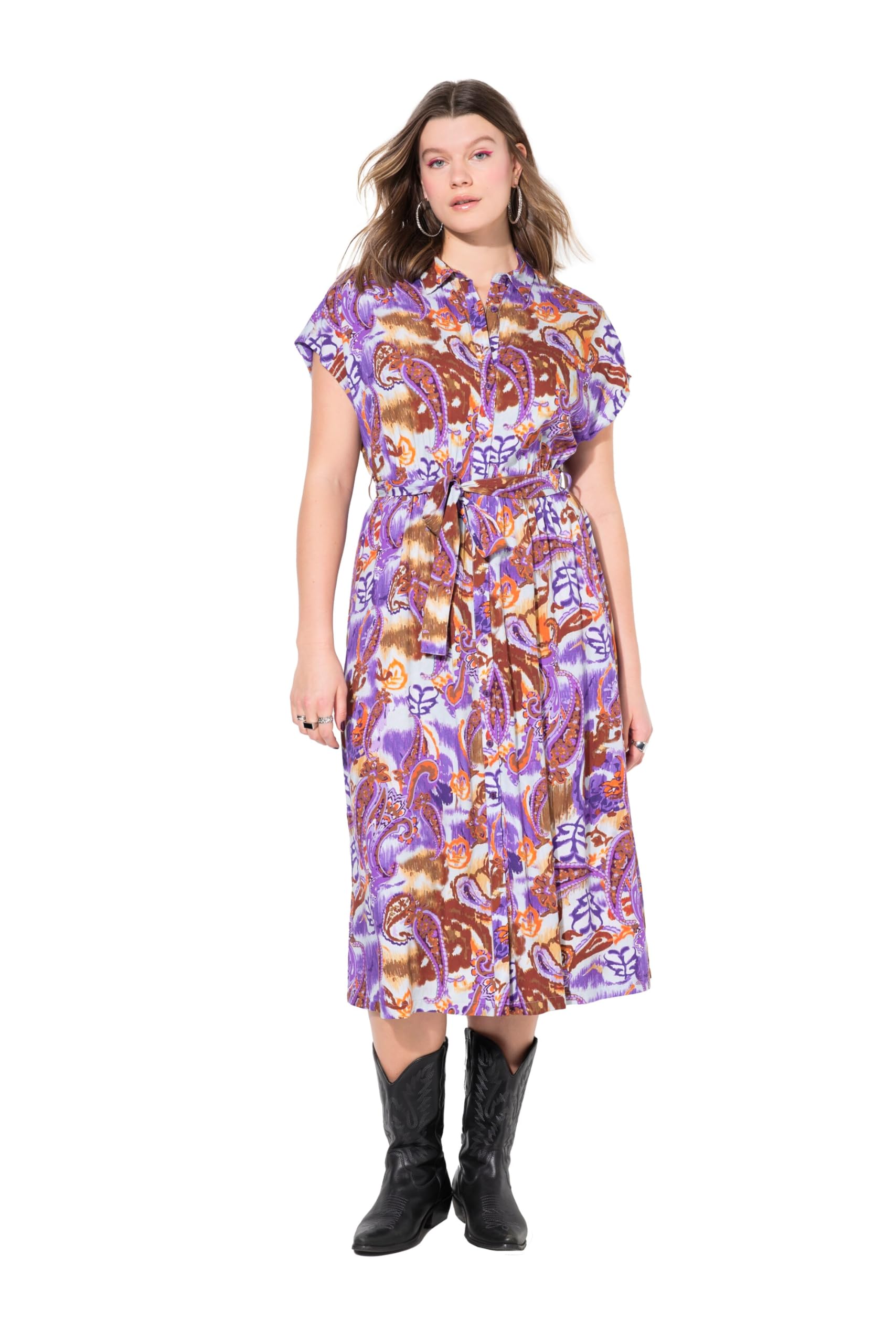 Studio Untold Damen große Größen Übergrößen Plus Size Maxikleid, Oversized, Paisley-Print 838924