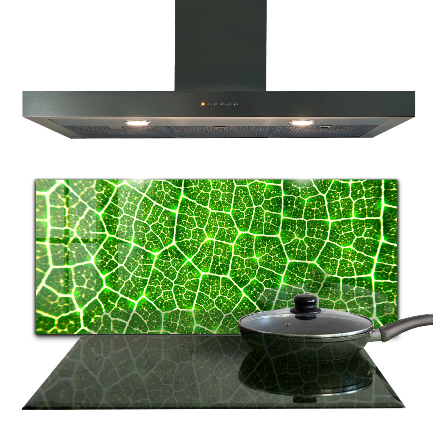 Panneau de cuisine décoration murale verre trempé 125x50 cm Botanica Greenery Force