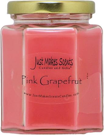 Pink Grapefruit Scented Blended Soy Candle by Just Makes Scents
