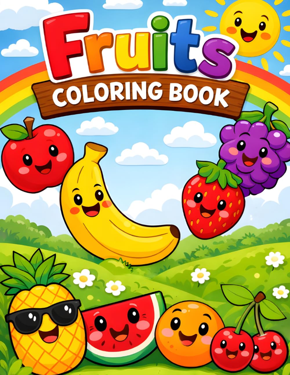Fun Fruits Coloring Book for Kids: Simple and Fun Fruit Illustrations for Toddlers and Preschoolers | Easy, Bold Designs to Boost Creativity and Early Learning