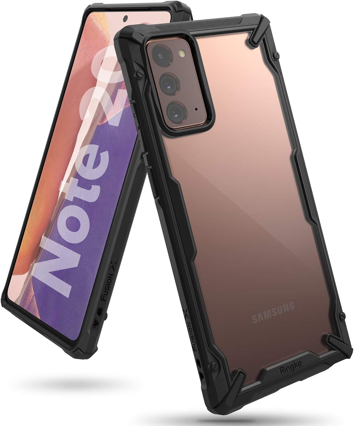 Ringke Fusion-X Compatible with Galaxy Note 20 Case 5G, Clear Back Heavy Duty Shockproof TPU Rugged Bumper Phone Cover (2020) - Black