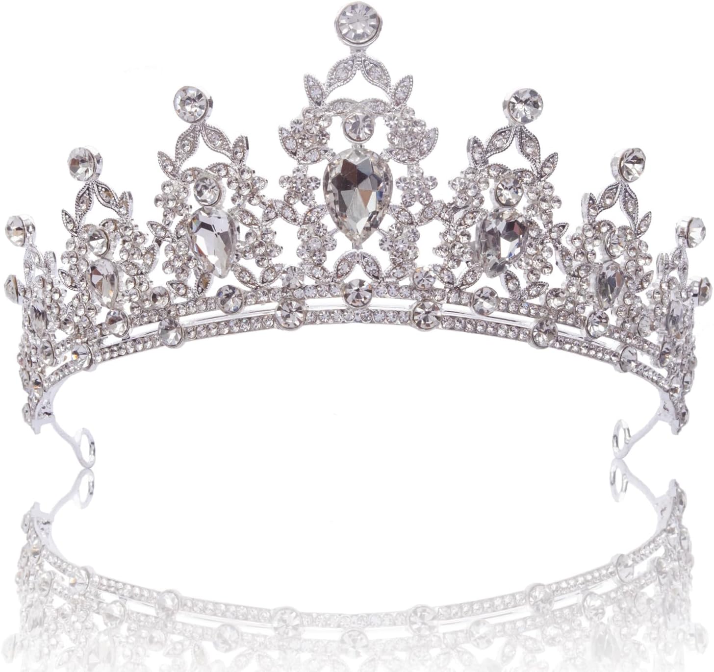 Elegant Crystal Crown for Women, Royal Rhinestone Tiara Headpiece, Alloy Queen Crown for Bridal Wedding, Formal Events & Professional Photoshoots