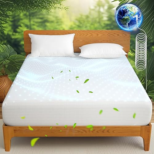 Ivellow Grounding Sheets Queen - Sábana bajera ajustable 10% de fibra plateada pura, 90% algodón orgánico, tamaño Queen, 16 pulgadas, bolsillo