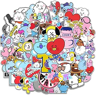 Fantasyon 50 枚 BTS 防弾少年団 ステッカー 防水 セットスーツケースステッカー お気に入りのスーツケース 自転車 ヘルメット パソコン ギター 携帯 ノート (50)