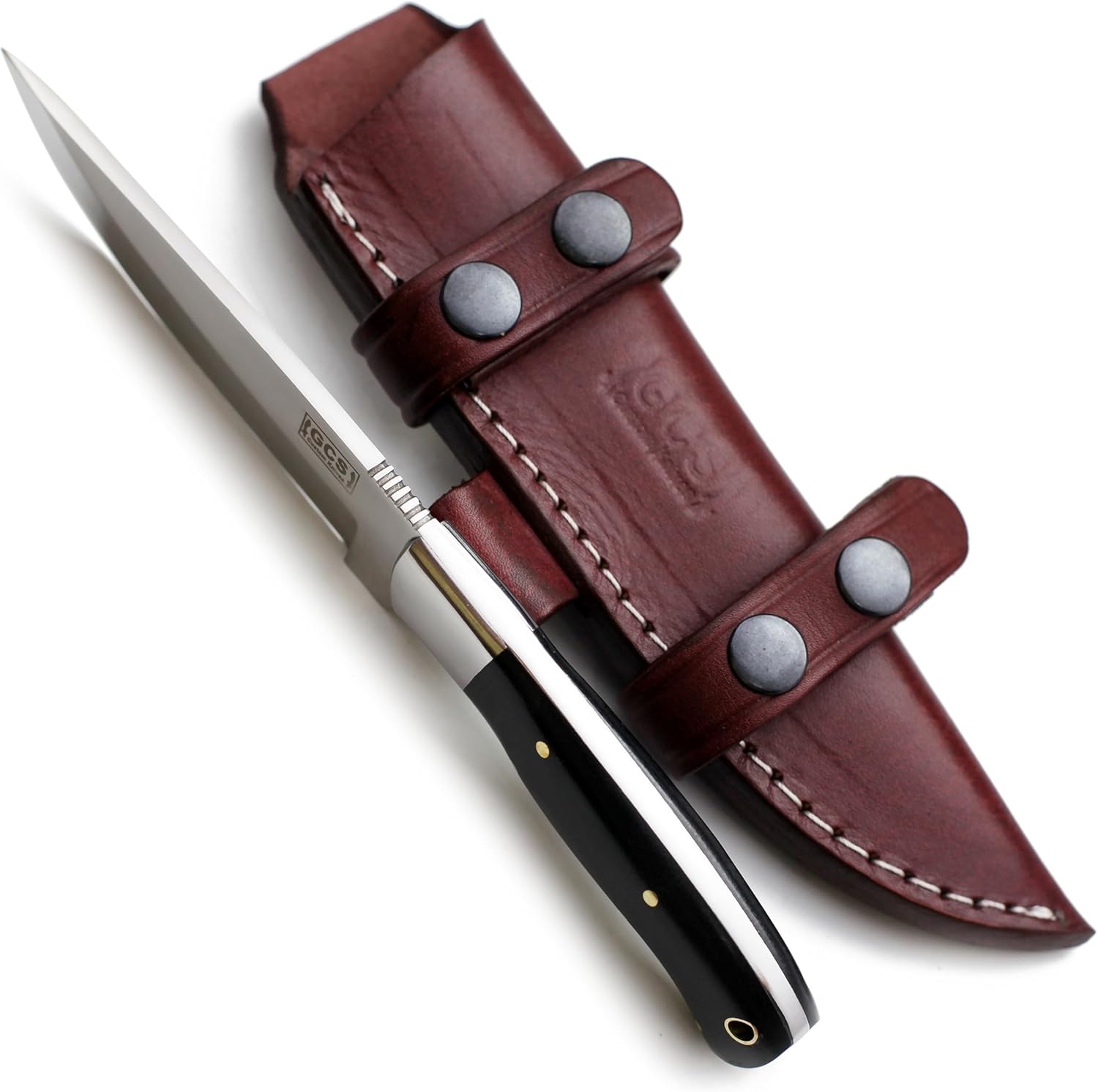 GCS Handmade D2 steel Hunting Knife G10 Handle Tactical Knife with Right Hand Cross Draw Buffalo leather Sheath for Hunting Camping Survival and EDC GCS 194