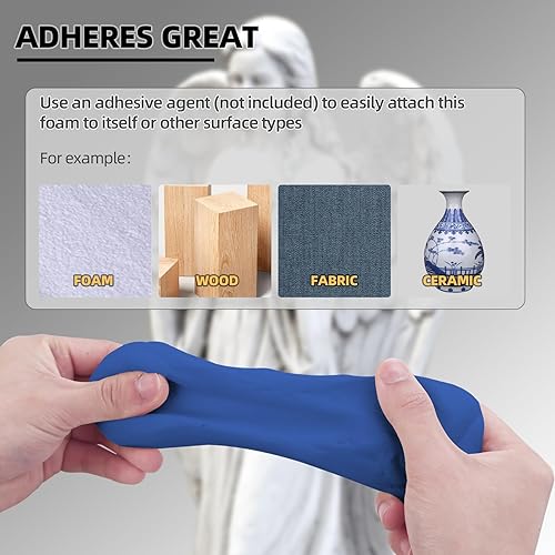 Miniatura 3 de Arcilla de espuma moldeable para cosplay en colores azules (10.58 oz), alta densidad y calidad para diseños intrincados, se seca al aire a la