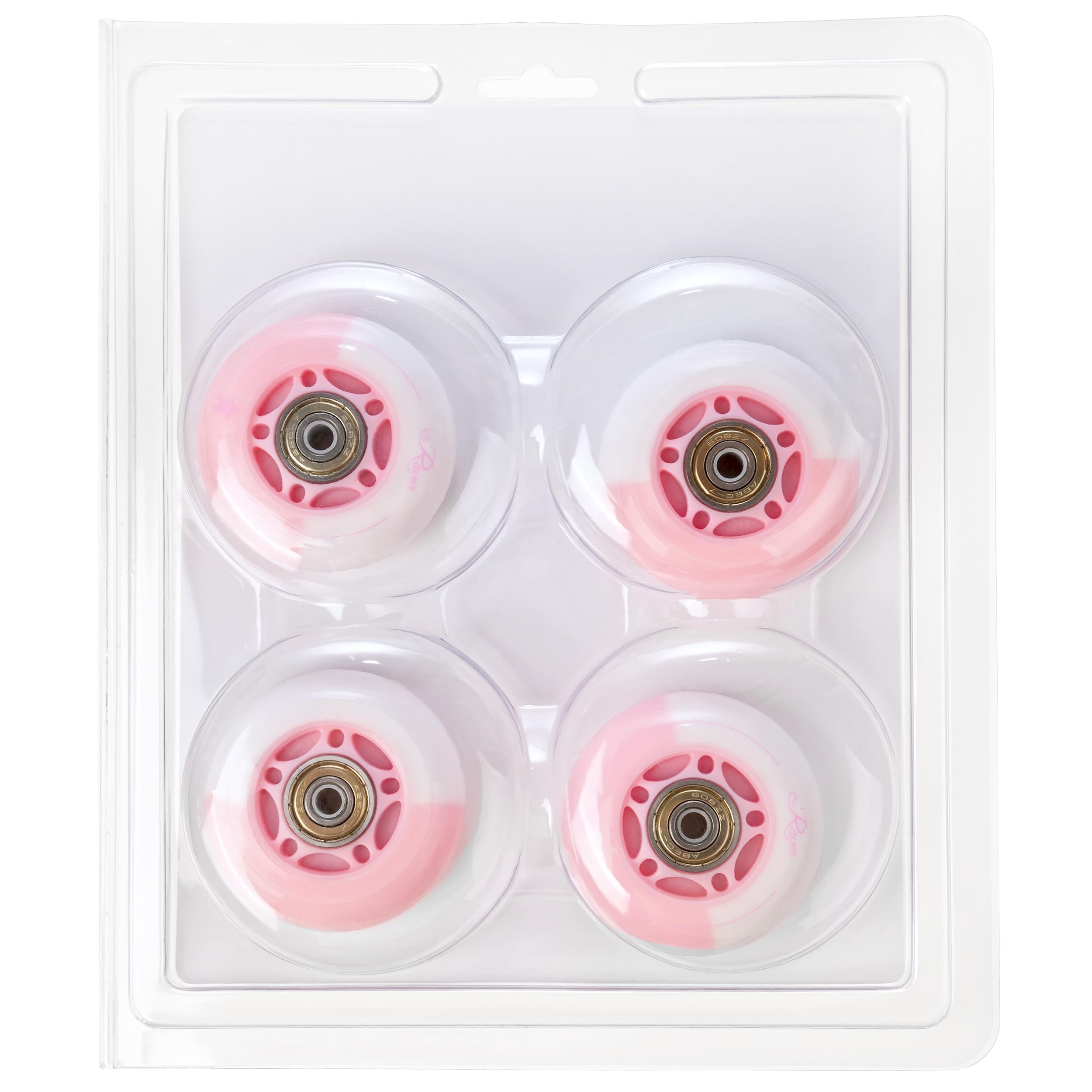 RAVEN Rollen LED leuchtende Ersatzrollen für Inlineskates mit Kugellager 64mm oder 70mm Set - 8 Stück (Etta Pink, 64mm (Set - 8 Stück))