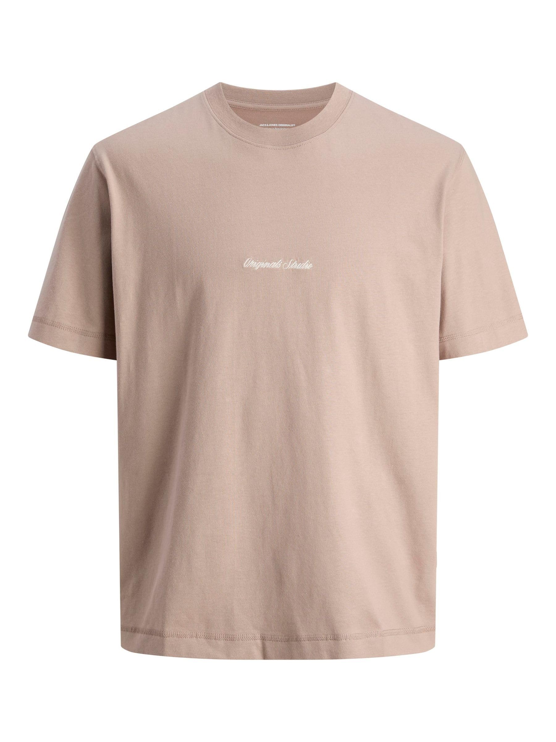 JACK & JONES Jornorrebro Emb Tee SS Crew Neck Noos, Mocha Meringue, M