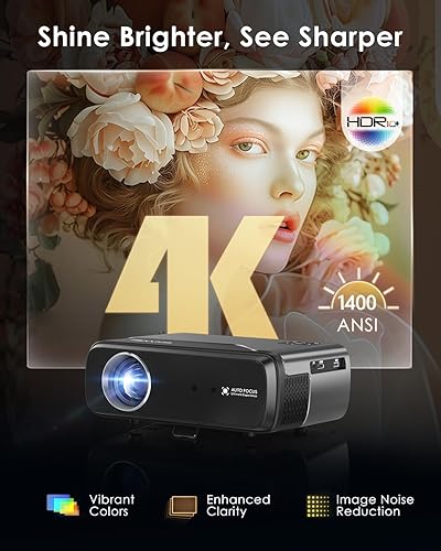 Miniatura 3 de Proyector de cine en casa 4K HDMI 2.1, eARC, Android TV 14.0, proyector portátil inteligente para juegos de películas para dormitorio, 4K HDR, con