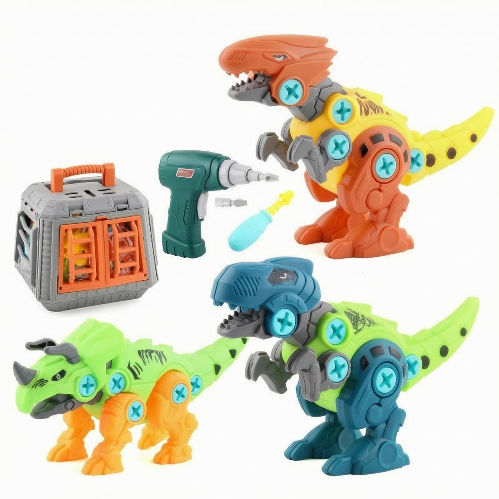 Giocattolo Dinosauro Educativo | Dinosauro Giocattolo con Trapano, Creativo, Dinosauri da Costruire, per Casa