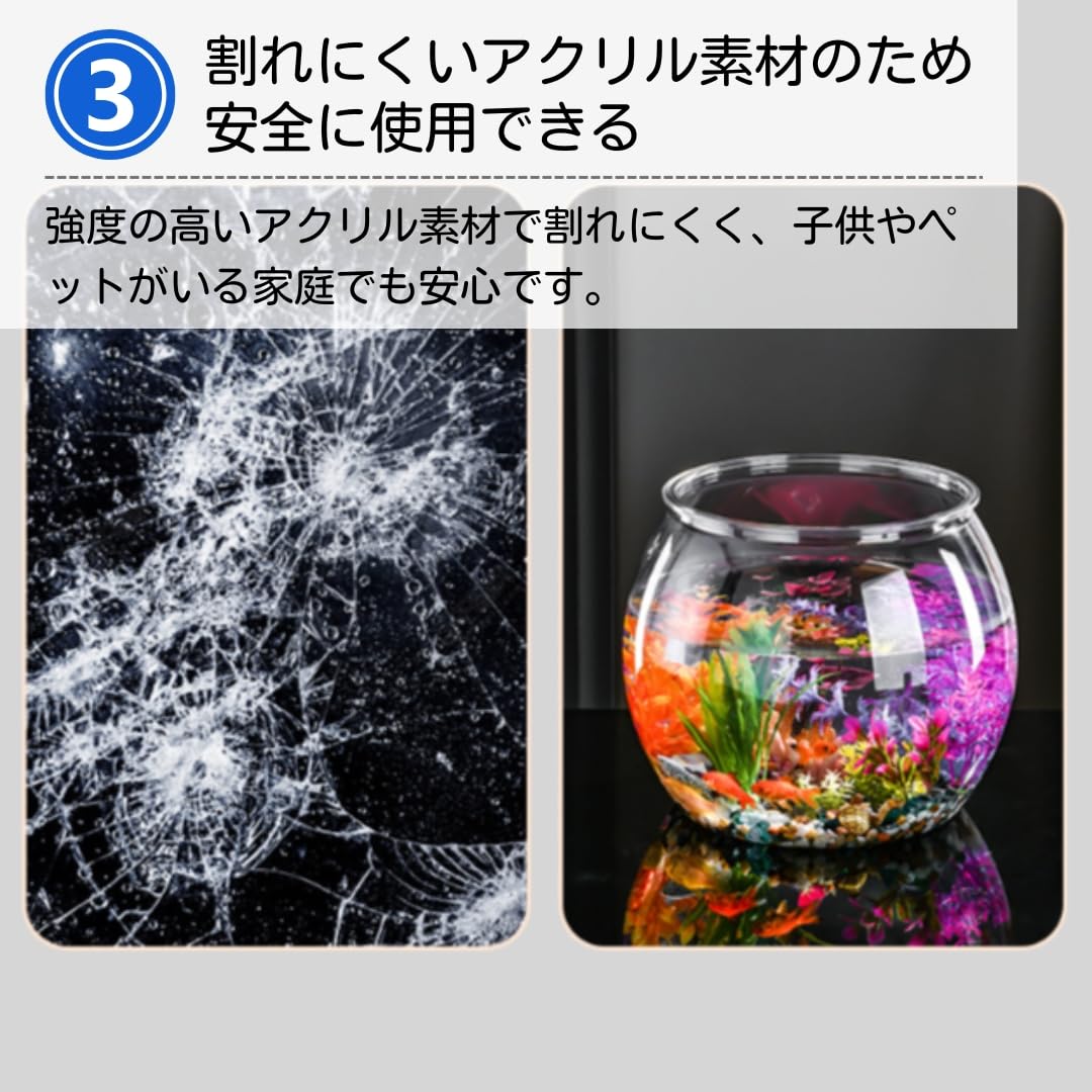 Amazon | ateena 金魚鉢 金魚 水槽 メダカ 鉢 容器 飼育 アクリル