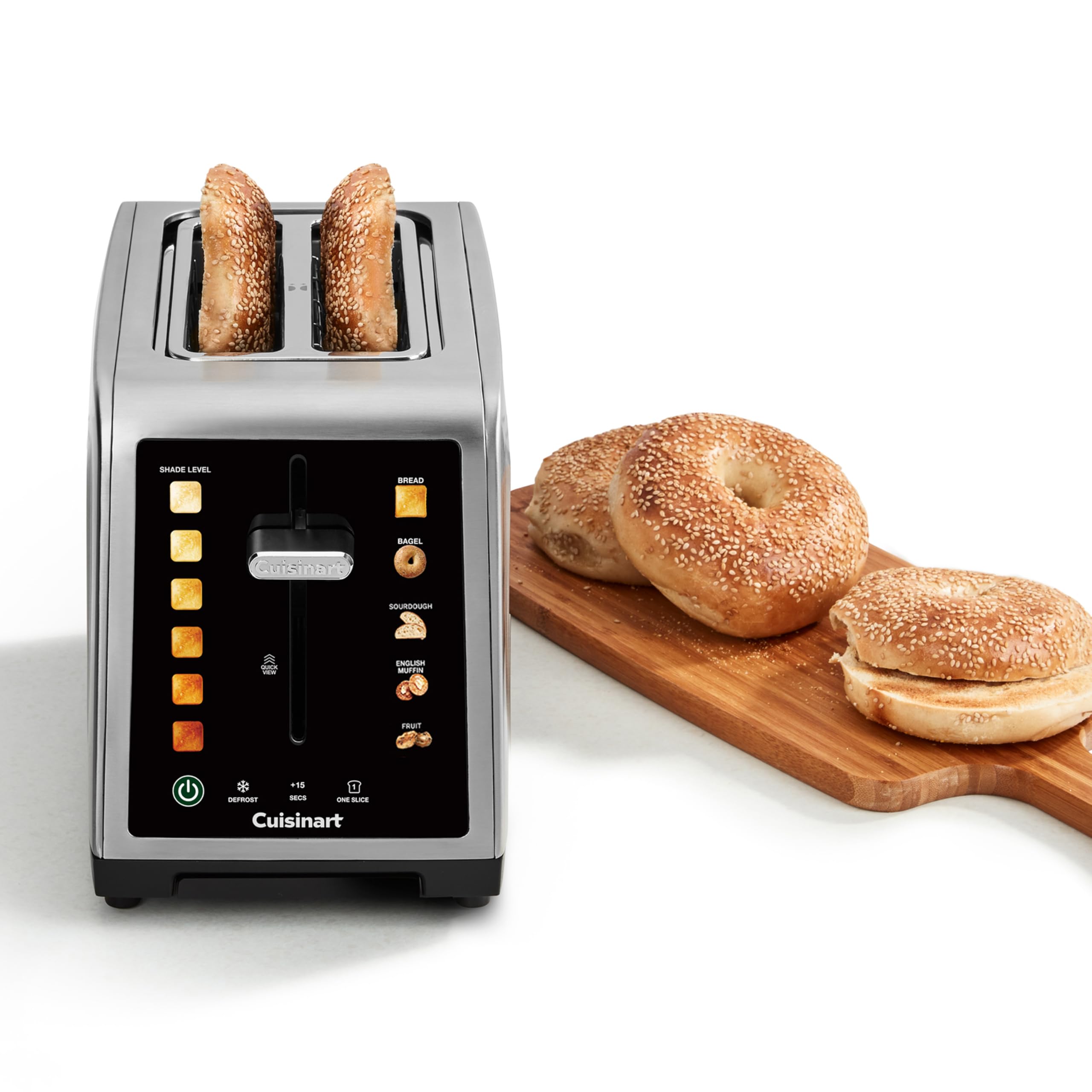 Cuisinart SimpliTouch XL Tostapane 2 fette | Fessure extra-large | Display touch a colori | High-Lift QuickView™ | Programmi pane, bagel, muffin | Funzioni scongelamento, boost +15s | Acciaio inox
