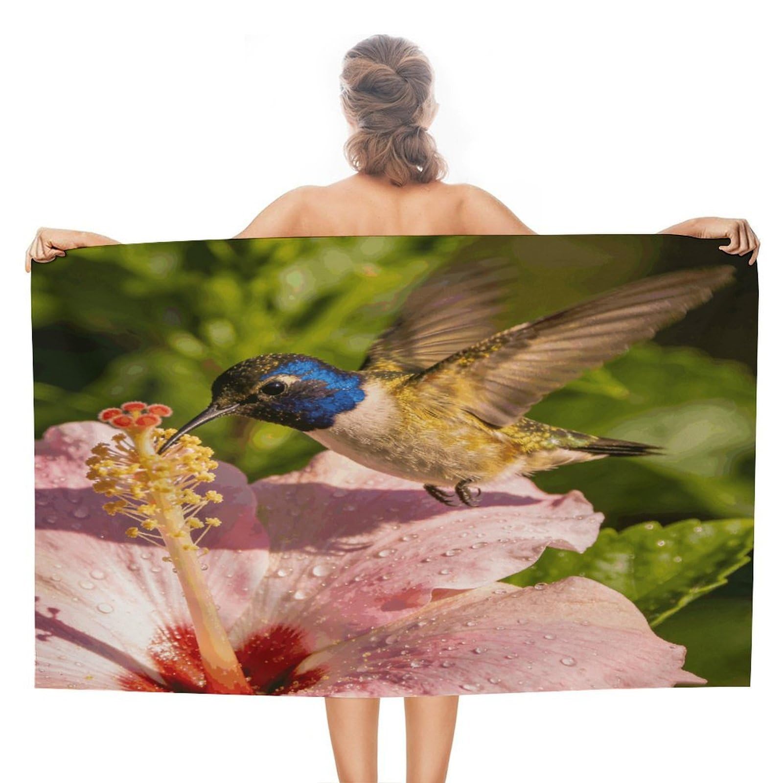 LZQPOEAS Flower Fairy Beach Towel 51x31 Inch Oversized Soft Bath Towel Luxury Plush Thick Hotel Swim Pool Towels Super Quick Dry Travel Towels for Camping Gym Sports Yoga