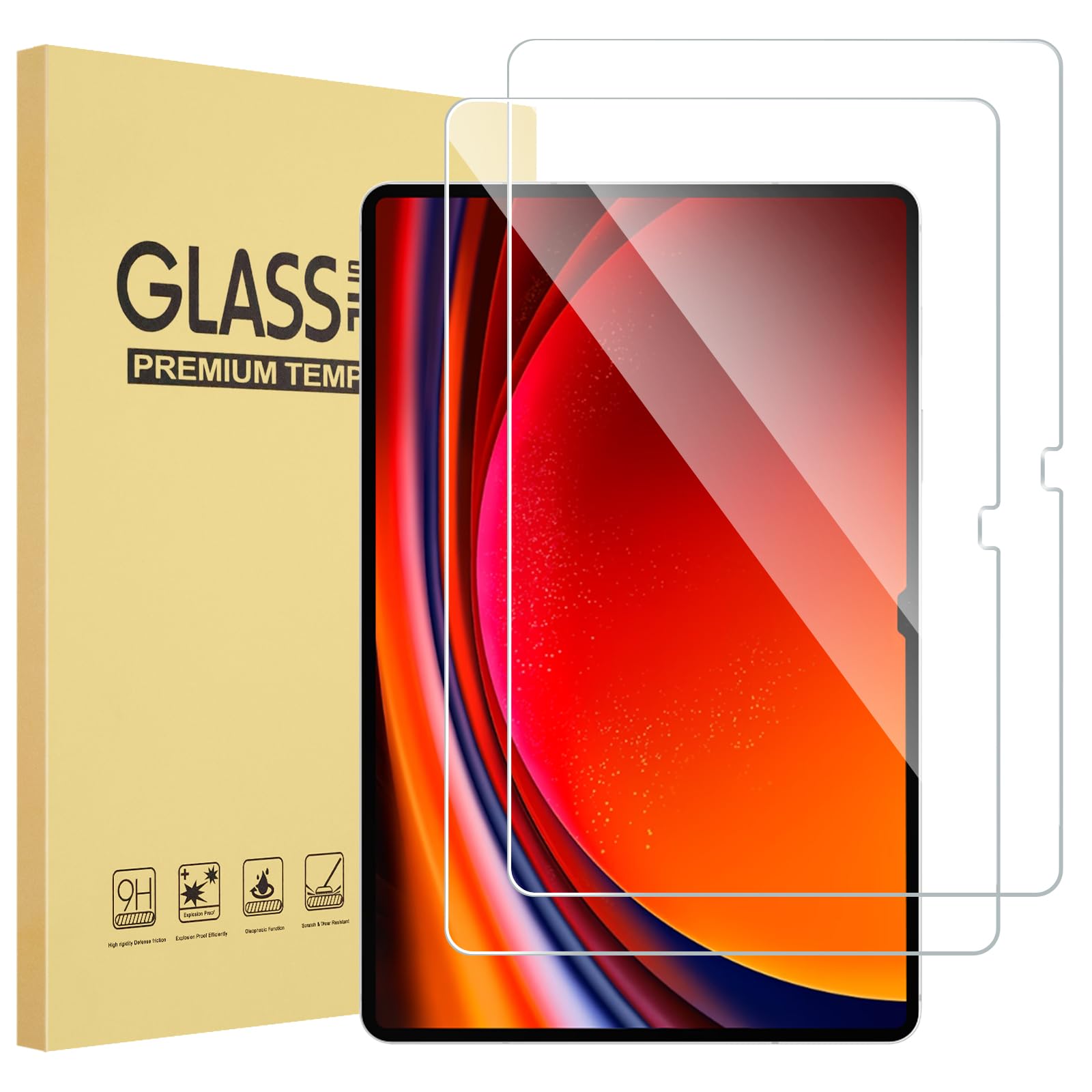 Soke Screen Protector for Samsung Galaxy Tab S9 Ultra/ S8 Ultra 14.6", Tempered Glass Film Anti- Scratch S Pen Compatible for Galaxy Tab S9 Ultra 14.6 Inch [2 Pack]