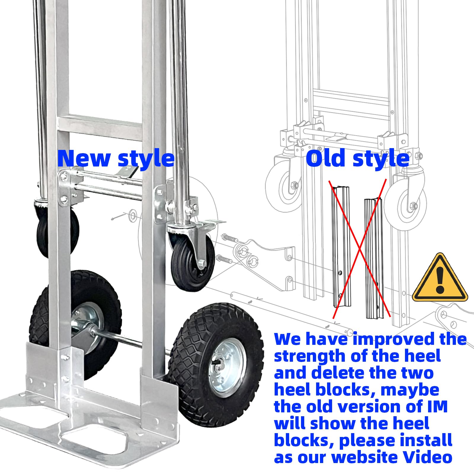 Suzhi Convertible Hand Truck Dolly Cart with Wheels Heavy Duty
