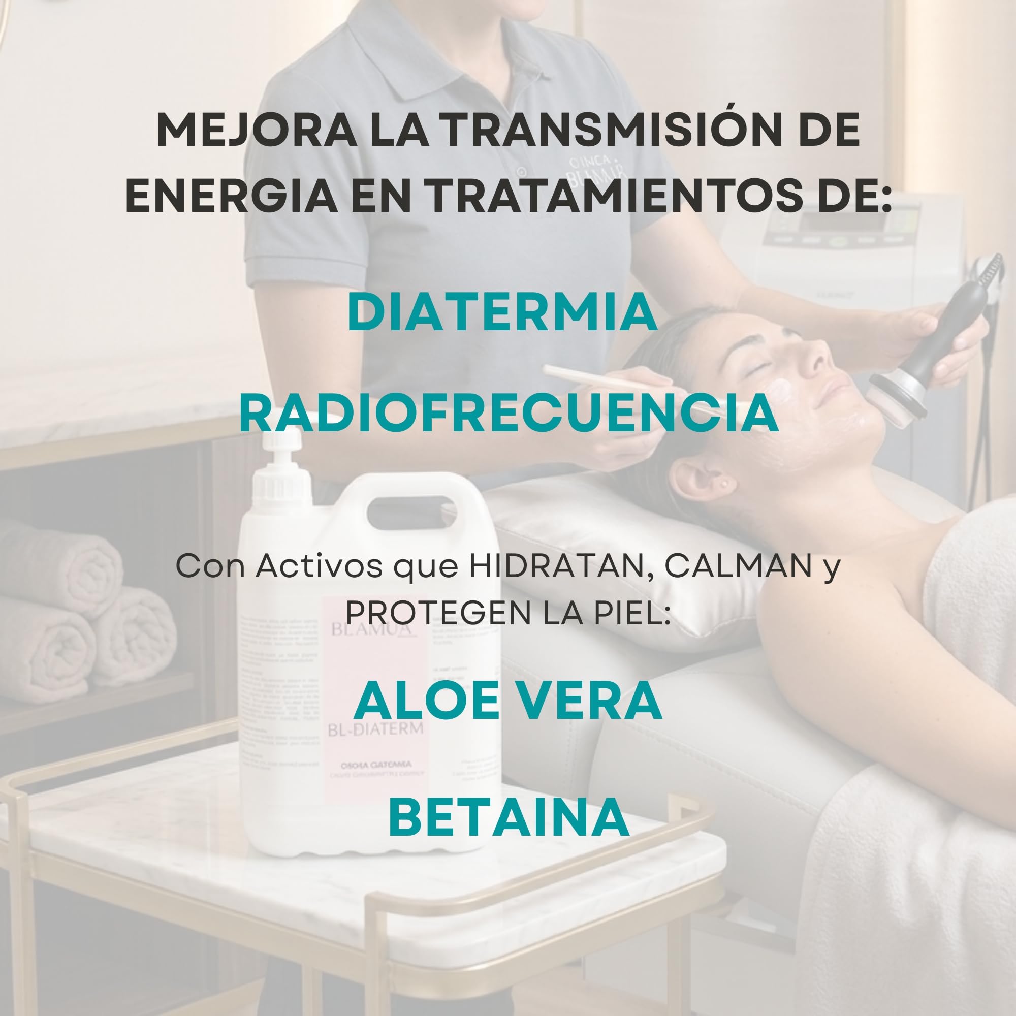 Crema conductora diatermia y radiofrecuencia BL-DIATERM (5L) – Alta estabilidad térmica con Aloe Vera y Betaína