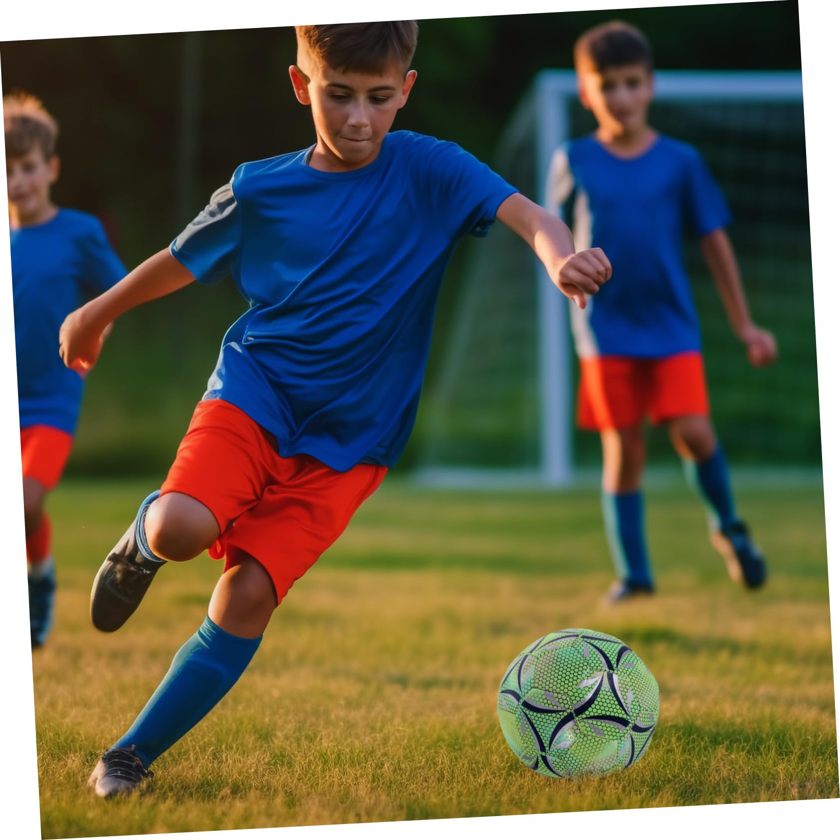 BESPORTBLE Balón de Fútbol Fluorescente PU para Entrenamiento y Juegos al Aire Libre de Noche
