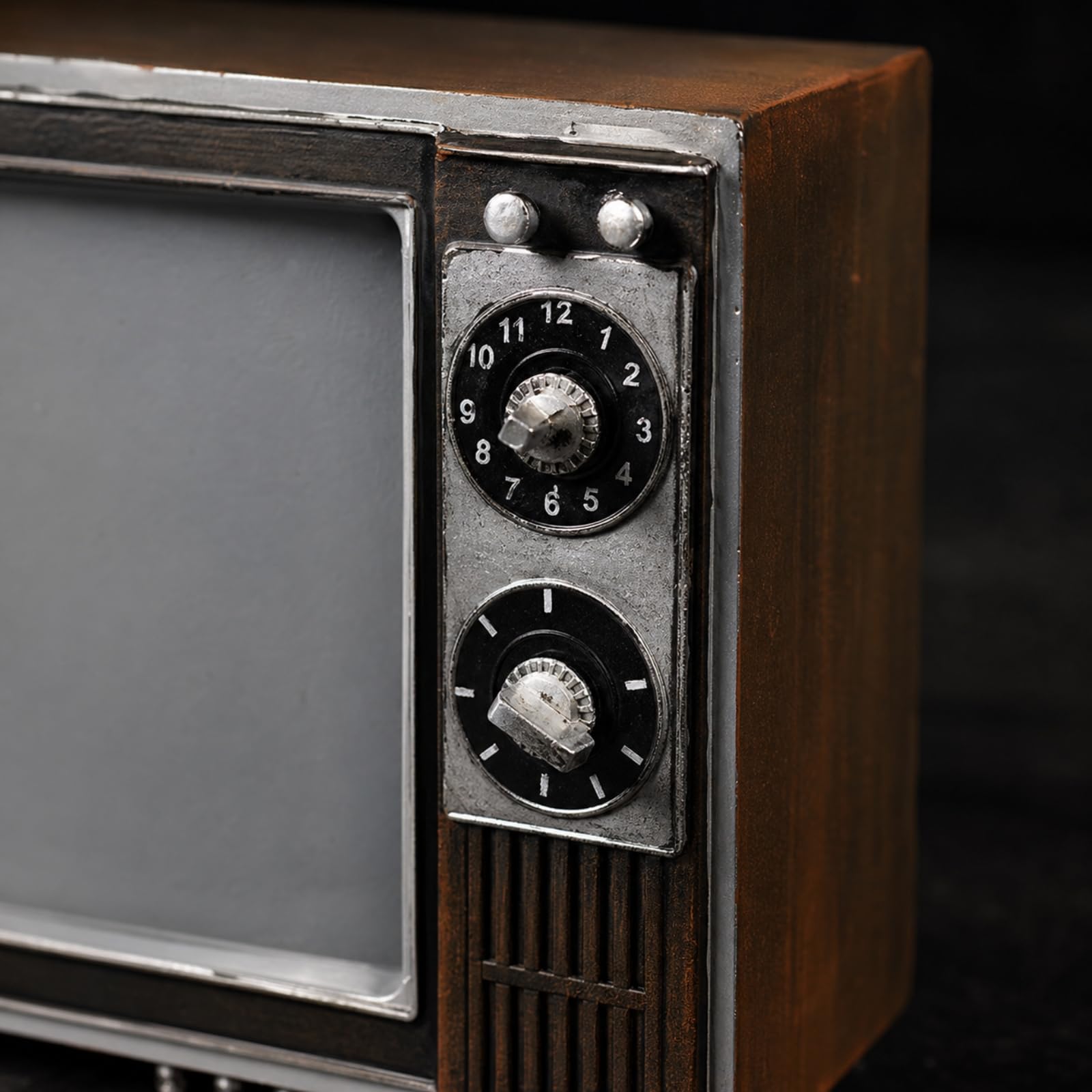 Baoblaze corativo Televisor Europeo Antiguo Clásico Televisión Hojalata Metálica Versátil para Vitrinas