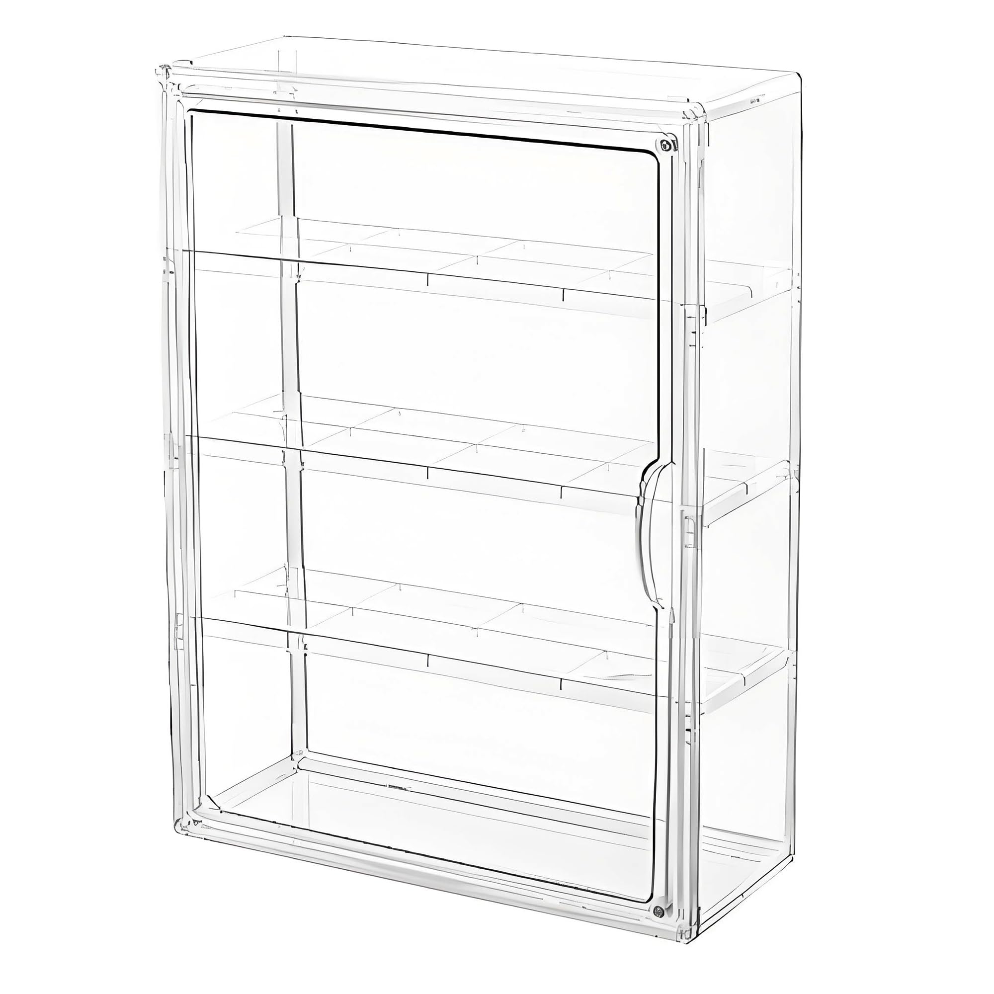 BOHOIDEE 4 Tiers Clear Display Case for Figures, Acrylic Storage Organizers