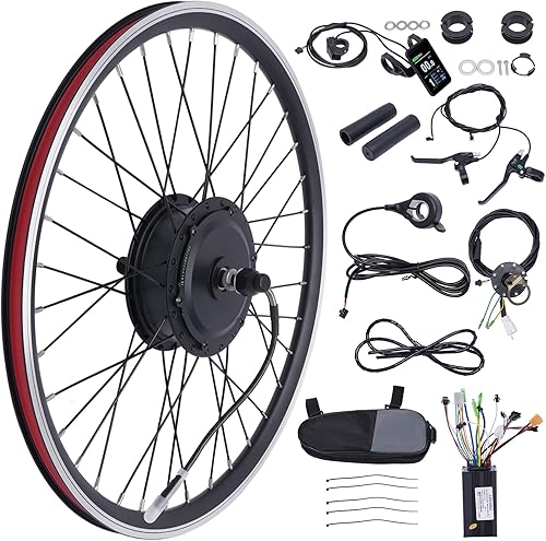Kit de conversión de bicicleta eléctrica 36 V 500 W 24 "Kit de rueda Ebike Controlador de modo dual Rueda delantera Kit de conversión de bicicleta