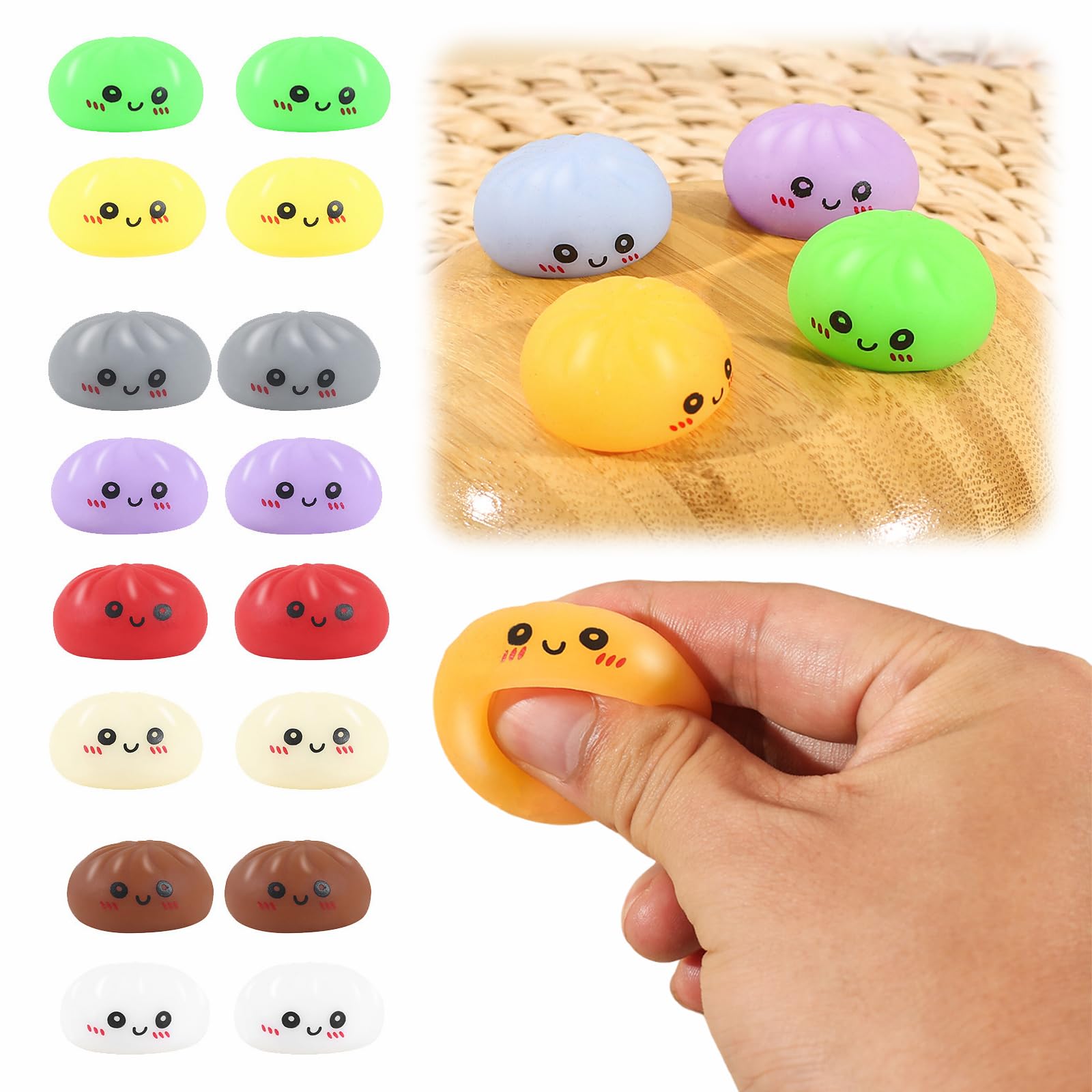 Calendario dell'Avvento Mystery Dumpling 2026, Conta alla Rovescia con 24 Squisy a Forma di Bao, Palle Morbide e Carine, Gioco Antistress Sensoriale per Adulti