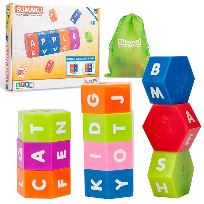 Buy SUMAKU Alphabet Rotating Blocks for Spelling, Educational