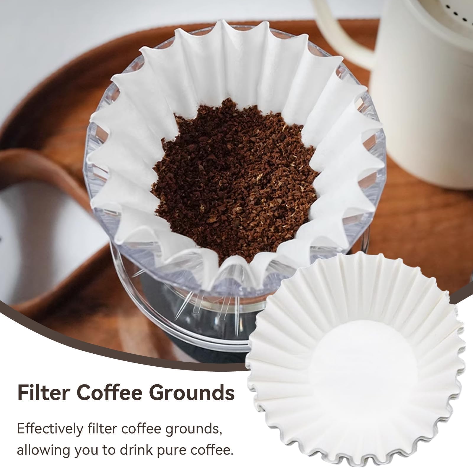 Filtri Caffe Americano, Coffee Filter Paper, Come Una Ciotola Sostituzione Dei Filtri Di Carta Da Caffè Usa E Getta Accessorio Di Ricambio Per Carta Da Filtro Per Caffè Per Caffettiera(100)