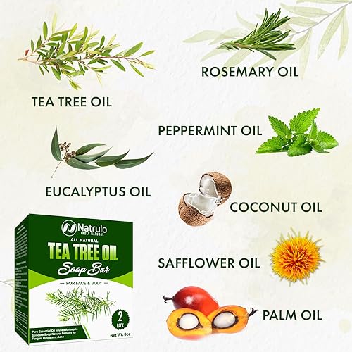 Miniatura 4 de Barra de jabón de aceite de árbol de té para cara y cuerpo – Limpiador de piel totalmente natural – Jabón de limpieza para el cuidado de la piel con